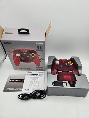 Retro-Bit Tribute 64 2.4Ghz Wireless Controller Nintendo N64 Switch PC Red V2