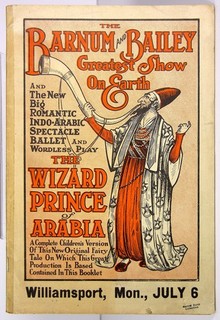 ORIGINAL 1914 COLOR LITHOGRAPH BARNUM & BAILEY CIRCUS ADVANCE COURIER / PROGRAM