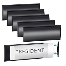 6 Pcs Office Door Signs - 8" x 3" Curved Name Plate Holders for Office, Wall-...