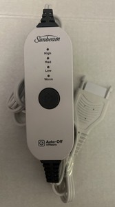 Sunbeam TL21 Auto Off 4 Hour Heated Electric Blanket Throw Controller 3 Prong