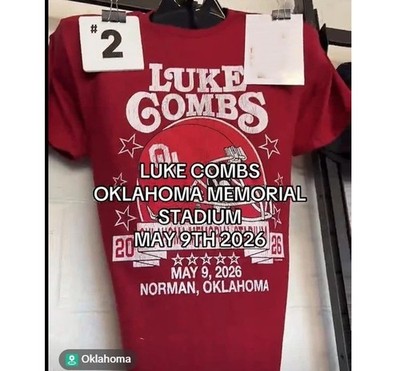 Luke Combs 2026 Oklahoma Memorial Stadium Norman, OK reprint T-Shirt