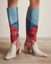 Jeffrey Campbell CALIMITY PATCHWORK TALL KNEE HIGH BOOTS US 8 $298 Rare !!  