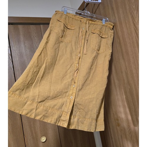 Sundance Hailey Cargo Button Front Tie Waist Midi Skirt Sz M Linen Blend NEW - Picture 4 of 8