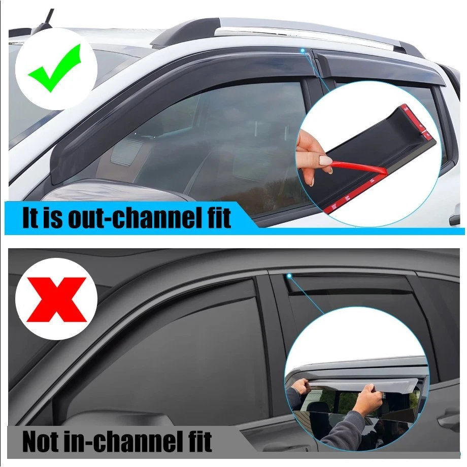 Para Kia Soul 2014-2019 KDM 3D Estilo Ondulado Ventana Ventilación Visera Protectores de Lluvia Deflectores Foto 4 de 4