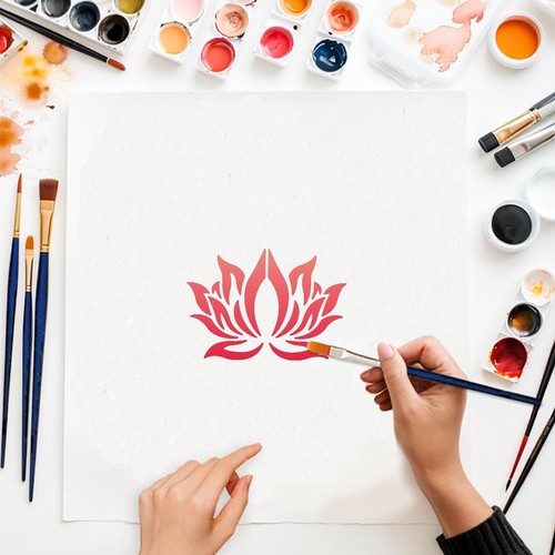 Lotus Flower Stencils 9 Styles 7.8x7.8 inch with Paint Brush Nature - Picture 7 of 8