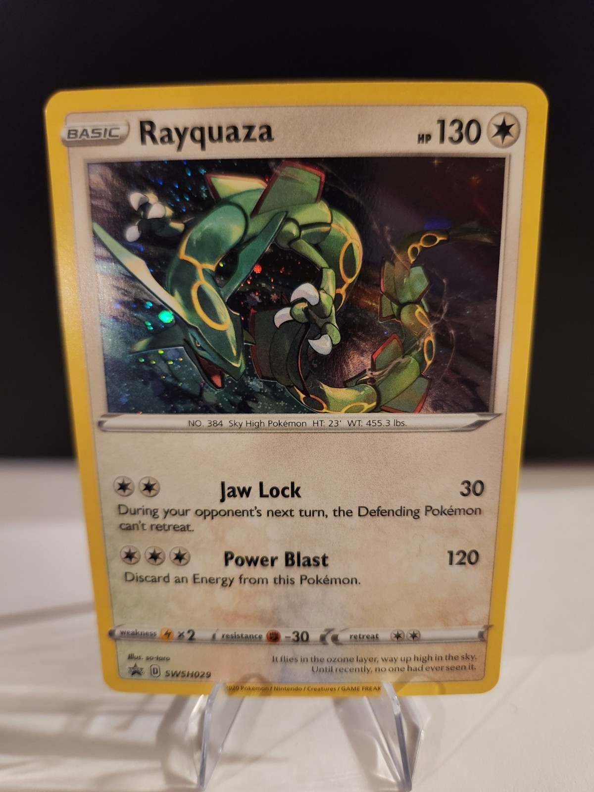 Pokemon: Rayquaza SWSH029 Black Star Promo Cosmos Holo NM
