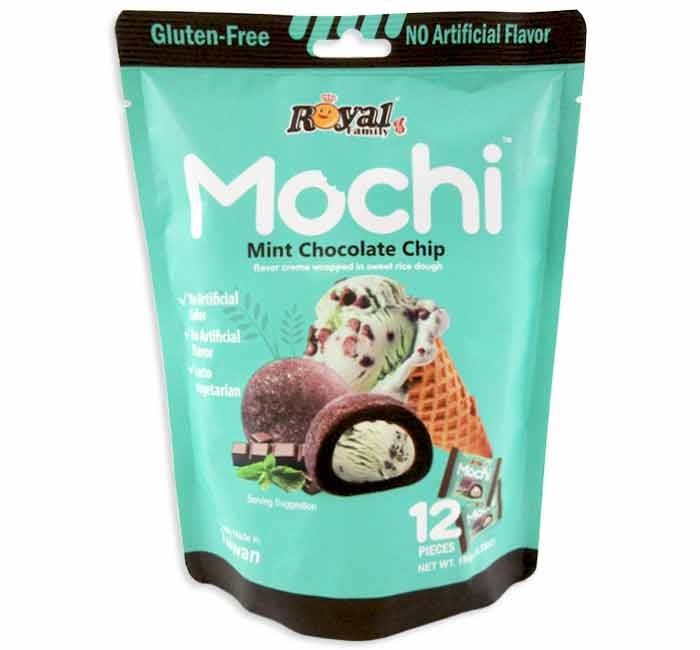 Masa de arroz dulce crema con sabor a chispas de chocolate menta Royal Family Mochi