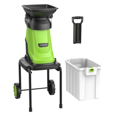 Steelite 120V 15-Amp Electric Wood Chipper Shredder with 13-Gal Collection Bin