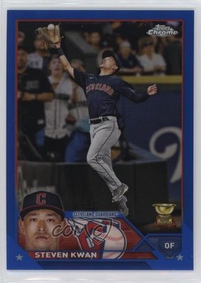 2023 Topps Chrome Blue Refractor 59/150 Steven Kwan #107 h2j