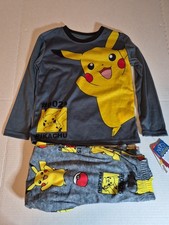 Pok mon Pikachu Youth Long Sleeve Top  Pant Sleepwear 2 Piece Pajama Set NWT XS