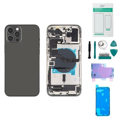 iPhone 12 Pro Max Gehäuse mit Backcover Graphit - Set Versand aus Deutschland