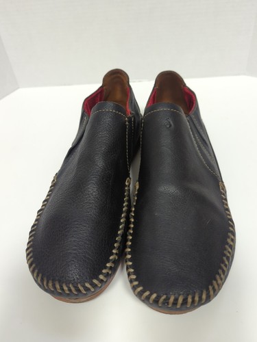 Mocassino uomo Olukai mocassino slip on pelle marrone taglia 11,5 suola gomma logo piatto - Foto 2 di 8