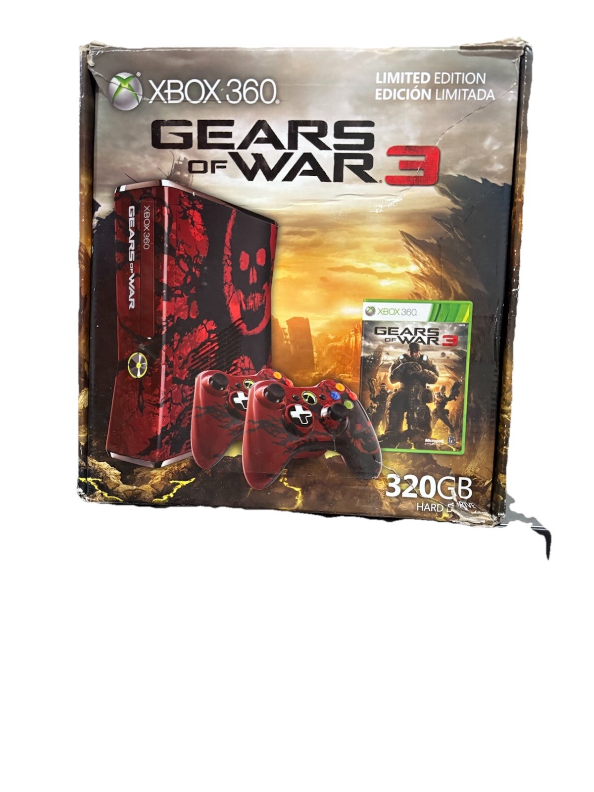 Microsoft Xbox 360 Gears of War 3 Limited Edition w/ Controller Cable W/Box