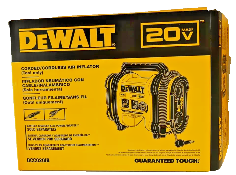 DEWALT DCC020I 20V MAX Li-Ion Corded/Cordless Air Inflator W