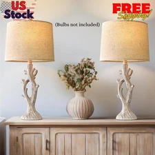 Farmhouse Table Lamps Set of 2 for Living Room Bedroom