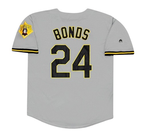 Barry Bonds 1992 Pittsburgh Pirates Grey Cooperstown Jersey w/ Patch Men’s Large - Picture 1 of 3