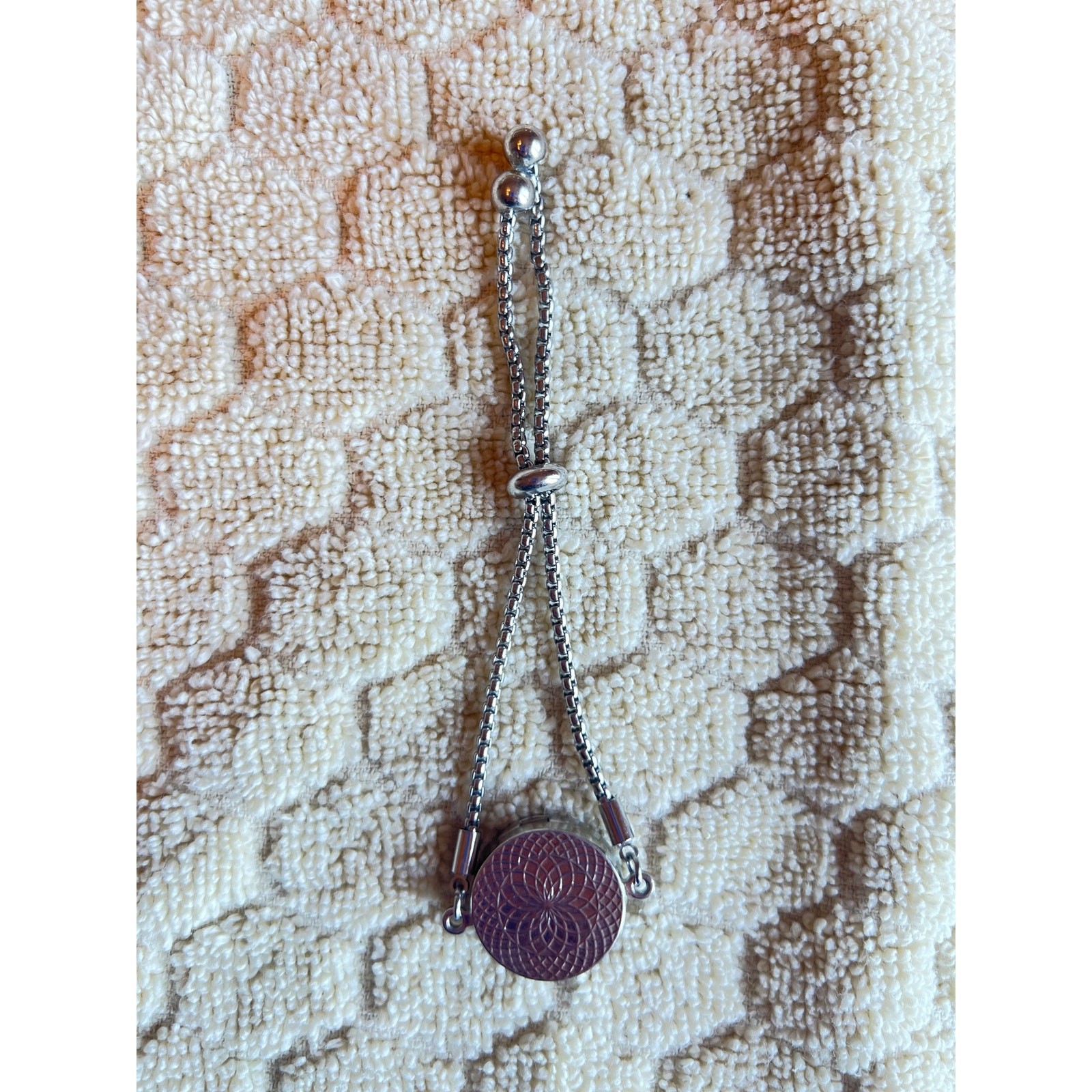 Essential Oil Diffuser silver Locket Bracelet Adj… - image 1