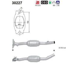 AS Katalysator 30227 für RENAULT LAGUNA 3 BT0 KT0 16V BT05 BT0F BT0W KT0F KT0W