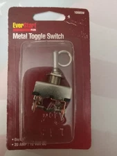 EverStart Metal Toggle Switch 10885W. 12 Volt, 20 AMP, Fits  7/16" Dia. Hole