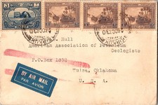 1930 Kirkuk Irak Trans Atlantic Luftpostbrief nach Tulsa Oklahoma USA