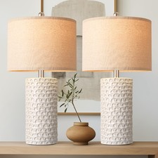 23" Modern Ceramic Table Lamp Set of 2, Table Lamps for Living Room, Rustic