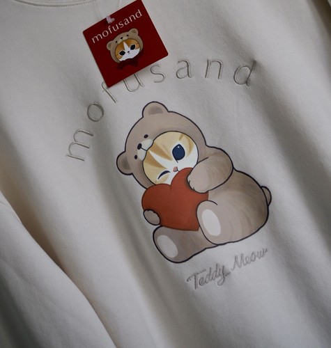 Sudadera Mofusand Teddy Meow Cat Uniqlo Cuello Redondo Pullover Talla Mediana - Imagen 2 de 6