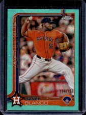 2025 Topps Chrome LogoFractor Ronel Blanco Aqua Refractor #/199 Astros