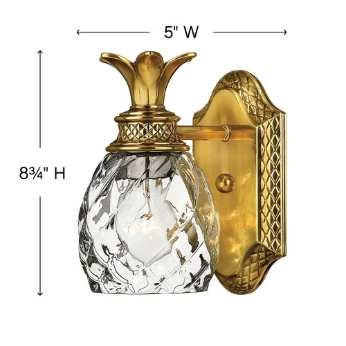 Hinkley Bath Plantation Small Single Light Vanity 5" Burnished Brass - Picture 5 of 8