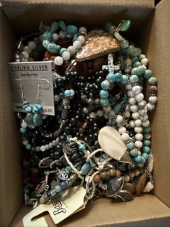 Huge Lot Of Stone Shell Natural Jewelry All Wearable! 4.9lbs! Some 925!