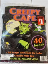Vintage Creepy Cape Full Length Stand up Collar 40  Halloween Costume New Sealed
