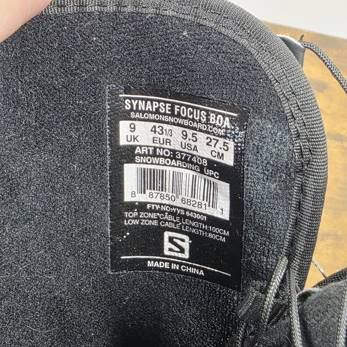 SALOMON SYNAPSE FOCUS Dual BOA Snowboard Boots Men's US 9.5 | eBay