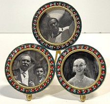 Cornice portafoto tripla italiana micro mosaico vintage Italia