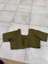 Women s Olive Green Cotton Saree Blouse Front Hook Size Small 32 Chest