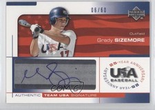 2004 USA Baseball 25-Year Anniversary Blue Ink 6/60 Grady Sizemore Auto q9p