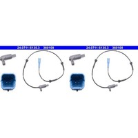 2X ATE ABS-SENSOR Raddrehzahl Hinten Links+Rechts Passend FüR Peugeot 206