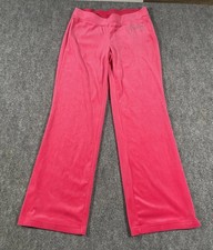 Juicy Couture Velour Track Pants Vixxen Hot Pink M Y2K rhinestone Wide Legs EUC