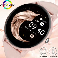 Lady Fashion Smart Watch Women AMOLED HD Screen GPS Sport Heart Rate Bluetooth C
