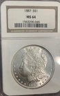 1887-P MORGAN SILVER DOLLAR :: NGC MS-64