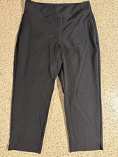 Kirkland Signature Womens Black 4 Way Stretch Ankle Pants Zip Pockets Size M NWT