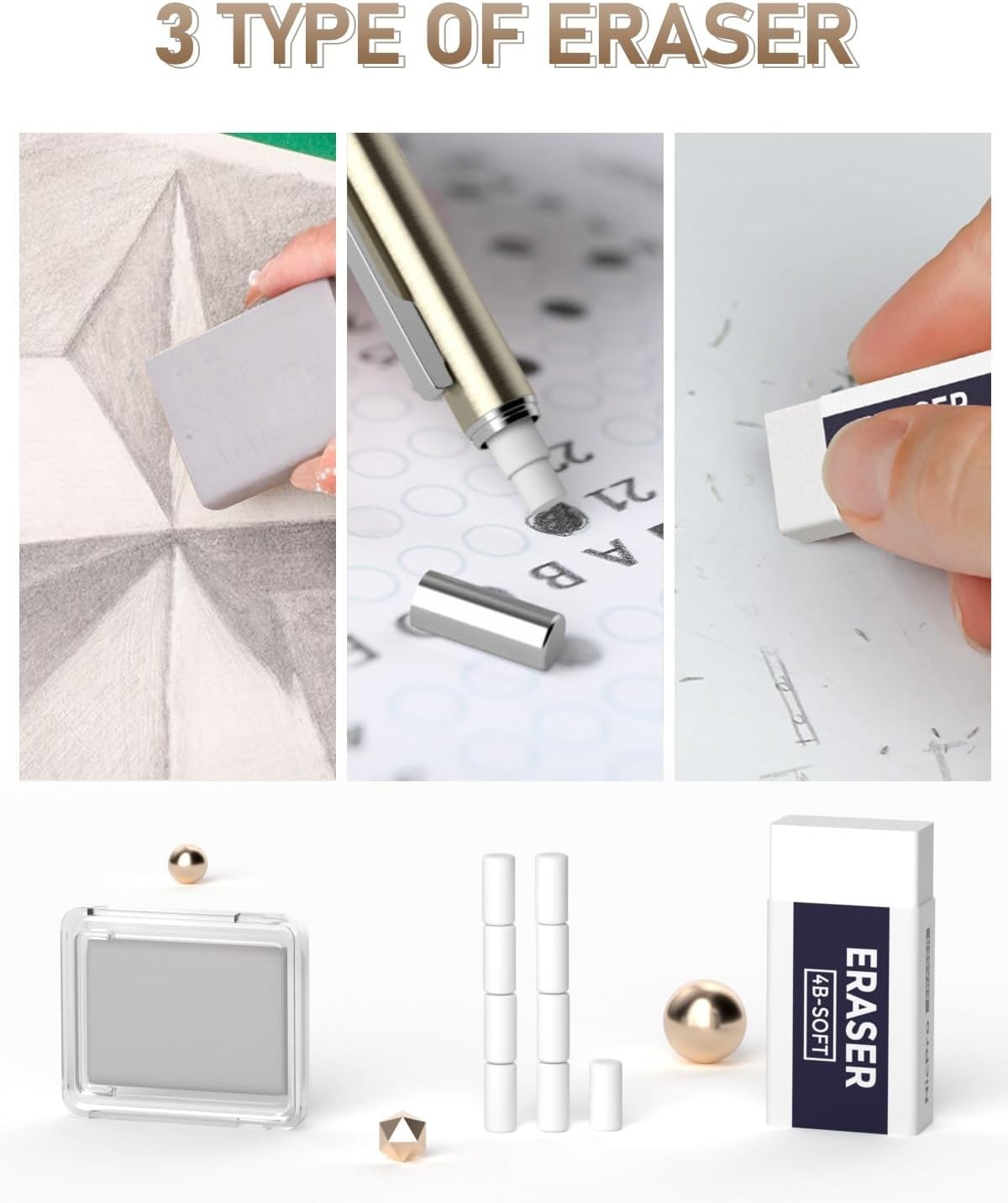 35PCS Black Metal Mechanical Pencils Set in Case, Art Drafting Pencil 0.5, 0.7,