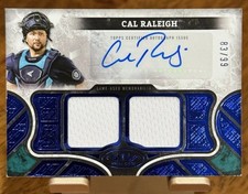 2025 Topps Tier One CAL RALEIGH /99 DOUBLE PATCH AUTO Mariners Color Match BLUE