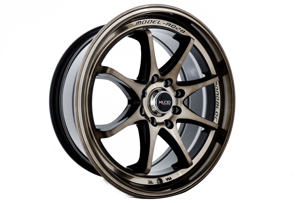 Kudo Racing Faze 16x7 4x100 4x114.3 Black with Bronze Oil Face