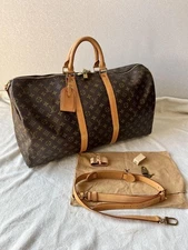 LOUIS VUITTON Monogram Keepall 55 Boston Bag M41424 LV Auth M45