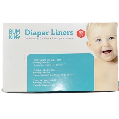 Bumkins Diaper Liners 100 Count Biodegradable Lightweight Soft Disposable