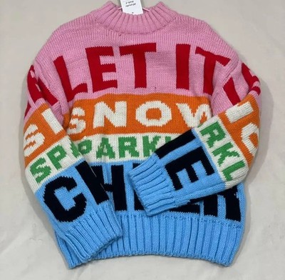 H&M Let It Snow Sparkle Cheer Chunky Jacquard Knit Christmas Jumper XXL 18 Bnwt