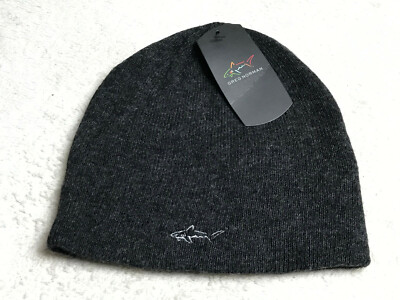 Greg Norman Collection Reebok The Shark Embroidered Beanie Black One Size NEW