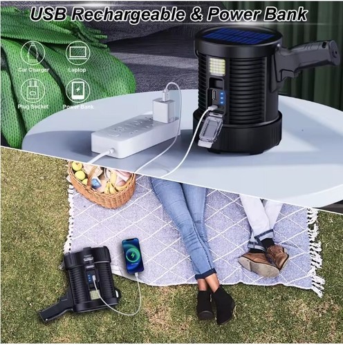 Luz LED flash portátil recargable de 1 molino de lúmenes con COB y solar - Imagen 10 de 11