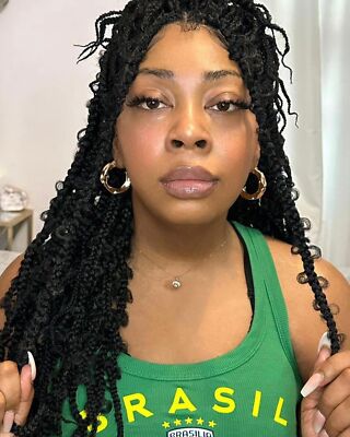 27'' Bohemian Passion Twist Lace Front Wig Curly Braided Wigs Party Daily Wear