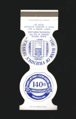 Farmers Mechanics Citizens National Bank Frederick Maryland MD Vtg Contour