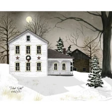 Billy Jacobs Canvas Print SILENT NIGHT 12"x16"  Winter Farmhouse